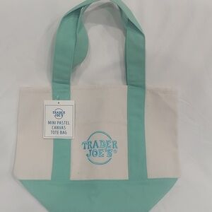 *WEEKEND SALE Trader Joe's Pastel Green Mini Canvas Tote